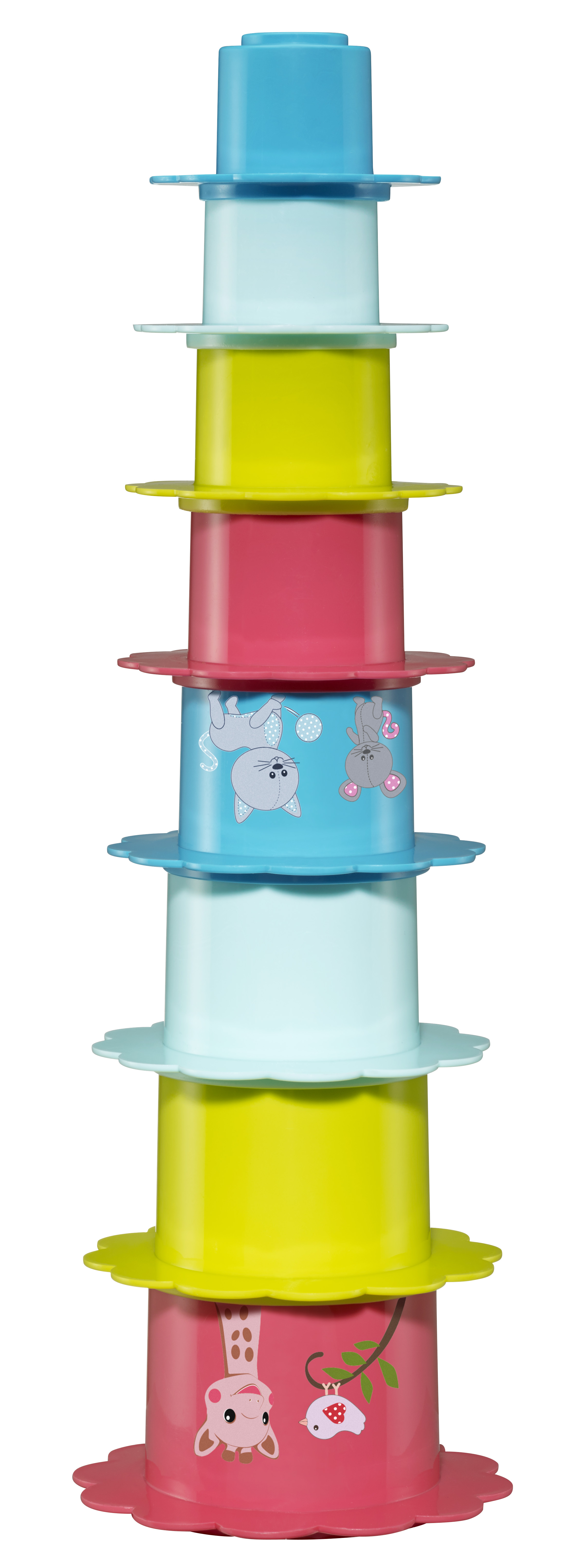 Stacking flowers Sophie la girafe