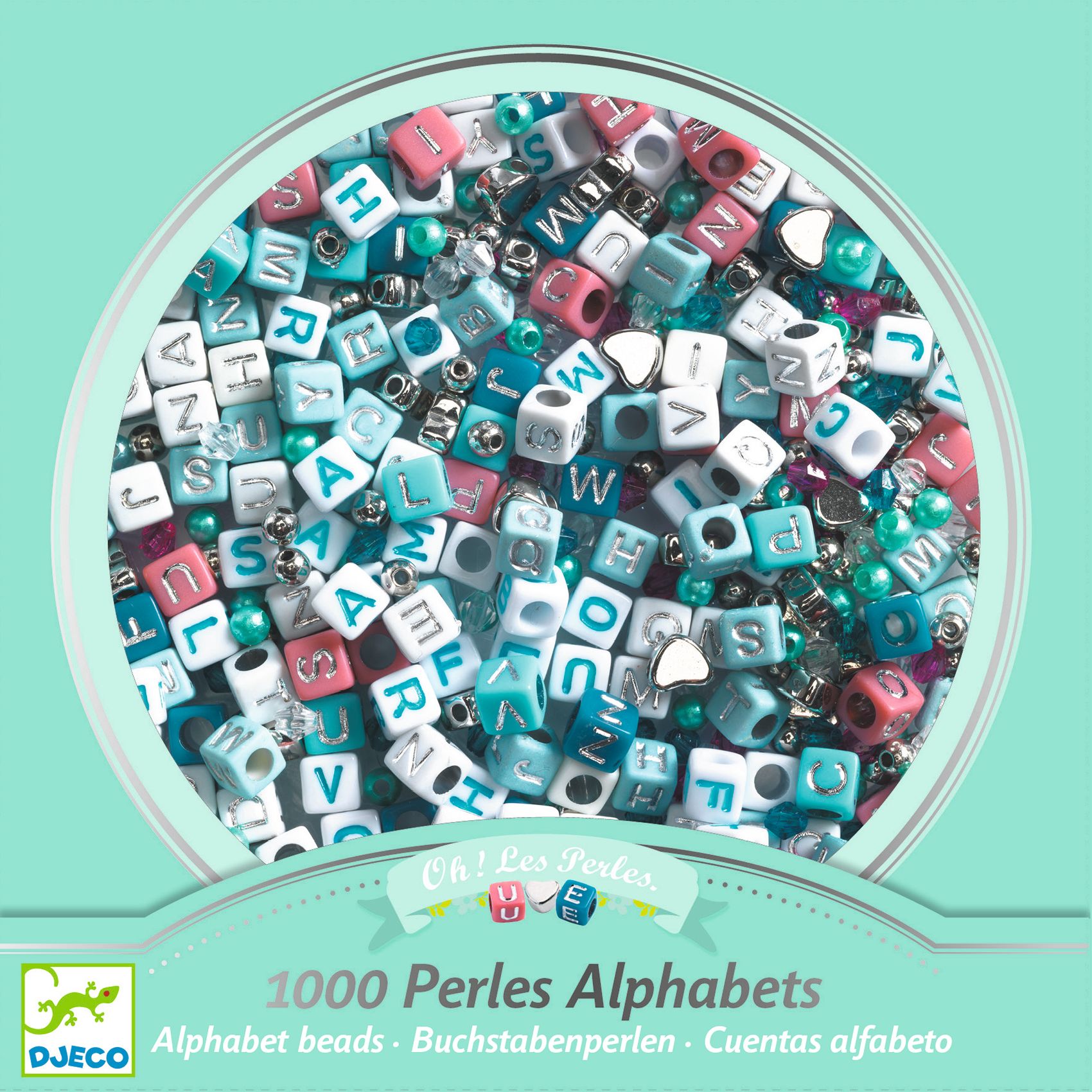 Alphabet beads. Silver