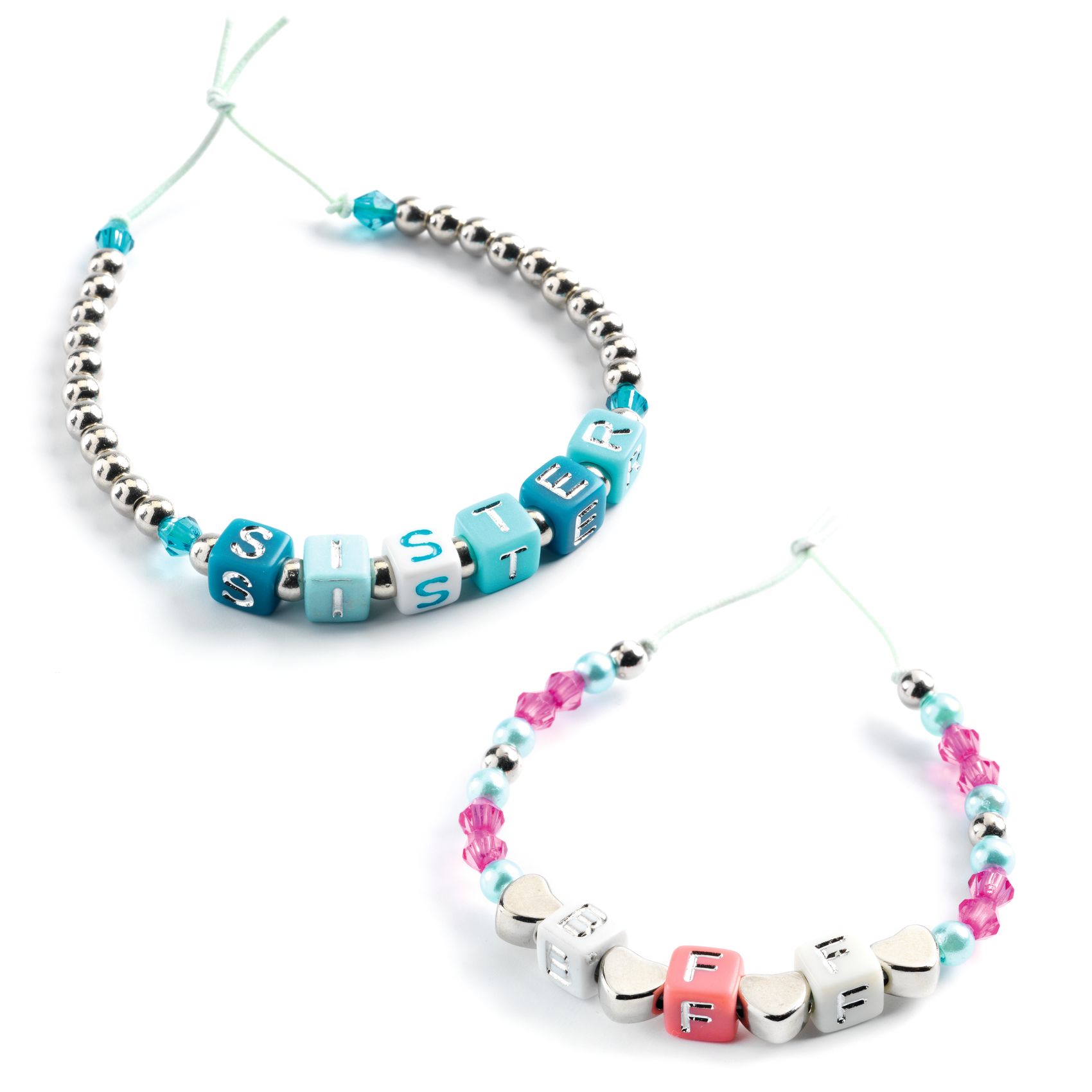 Alphabet beads. Silver