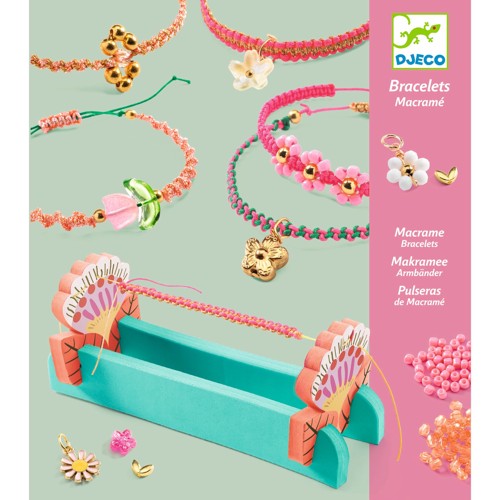 Pink macrame bracelets