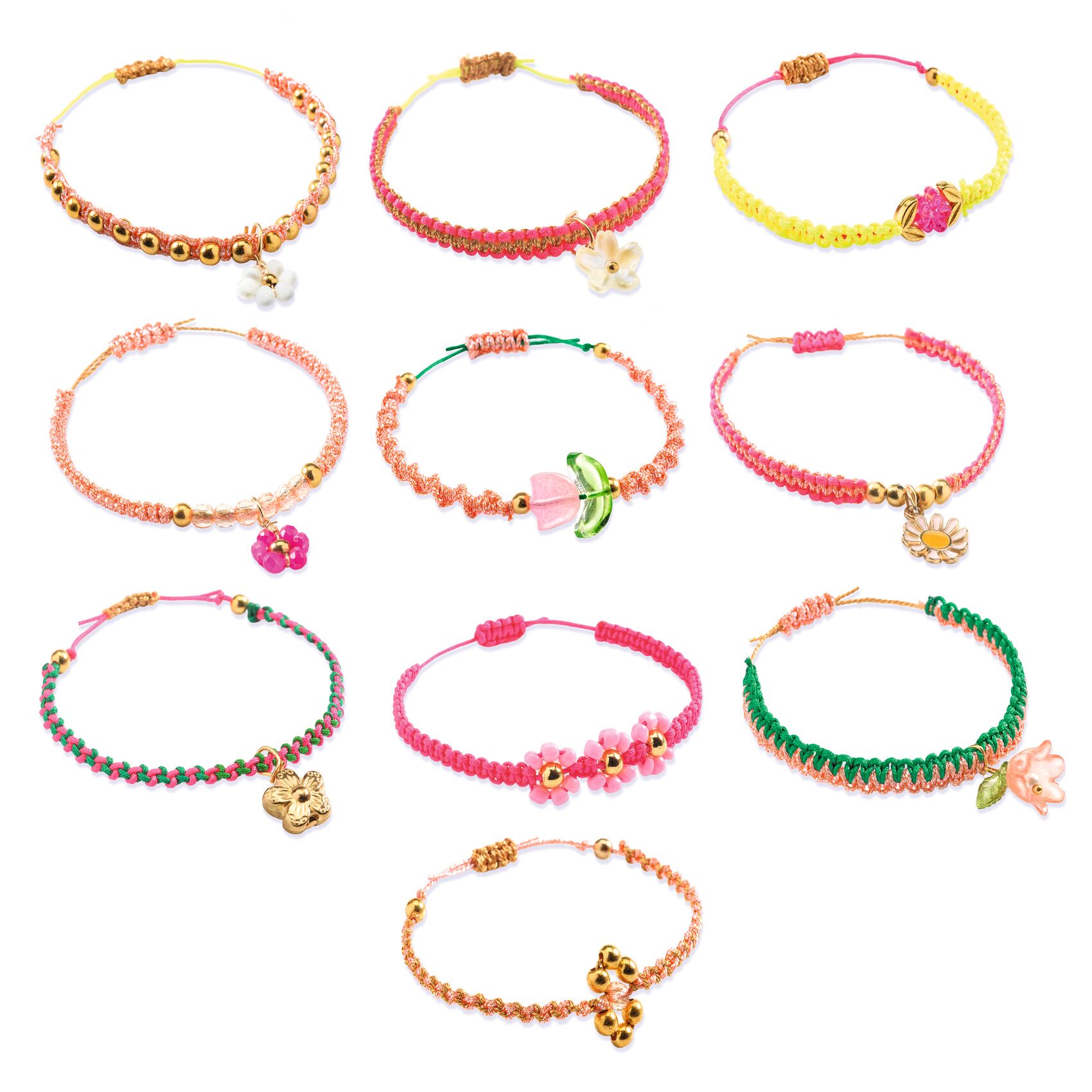 Pink macrame bracelets
