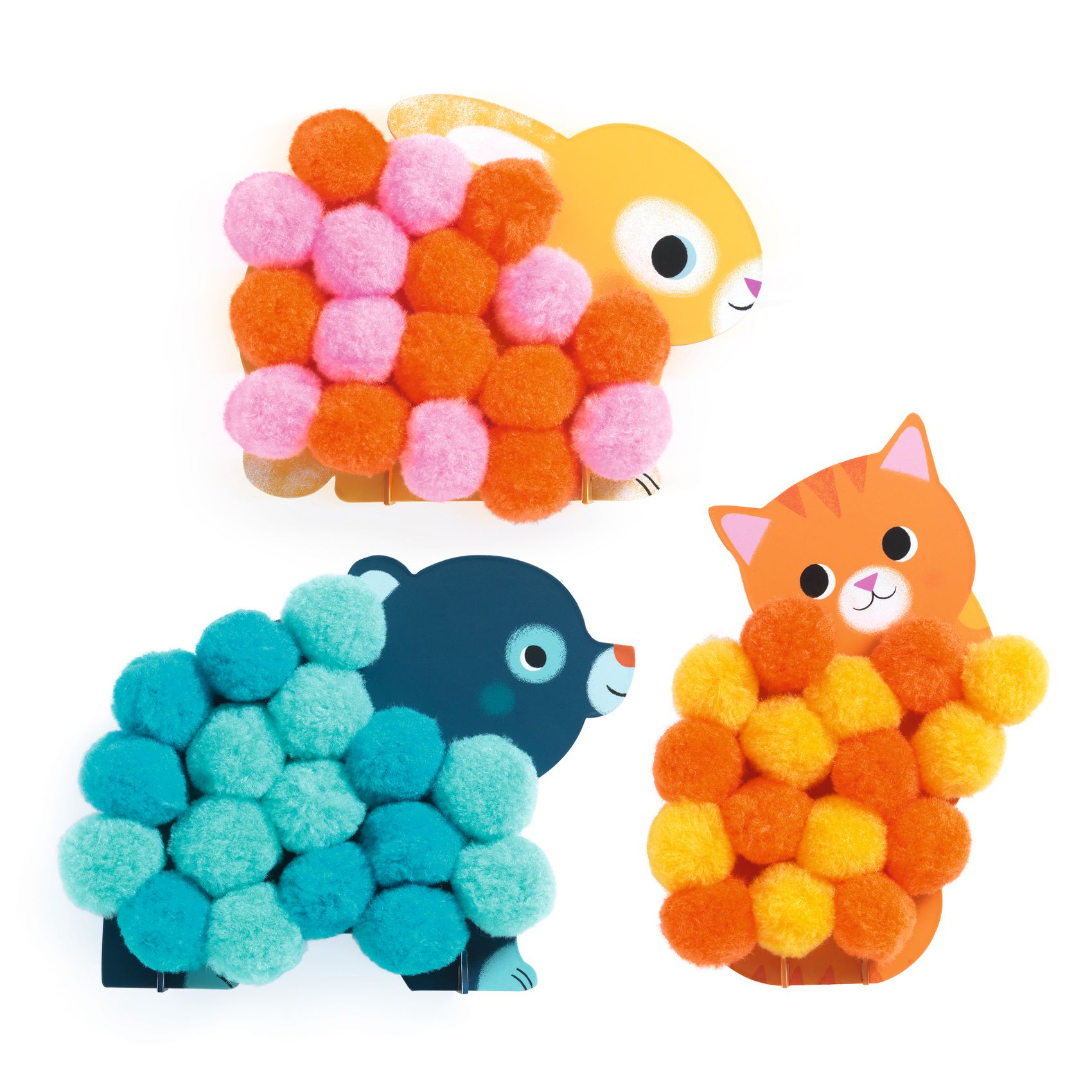 Pom-pom Collage – Animals and Pom-pom Circles