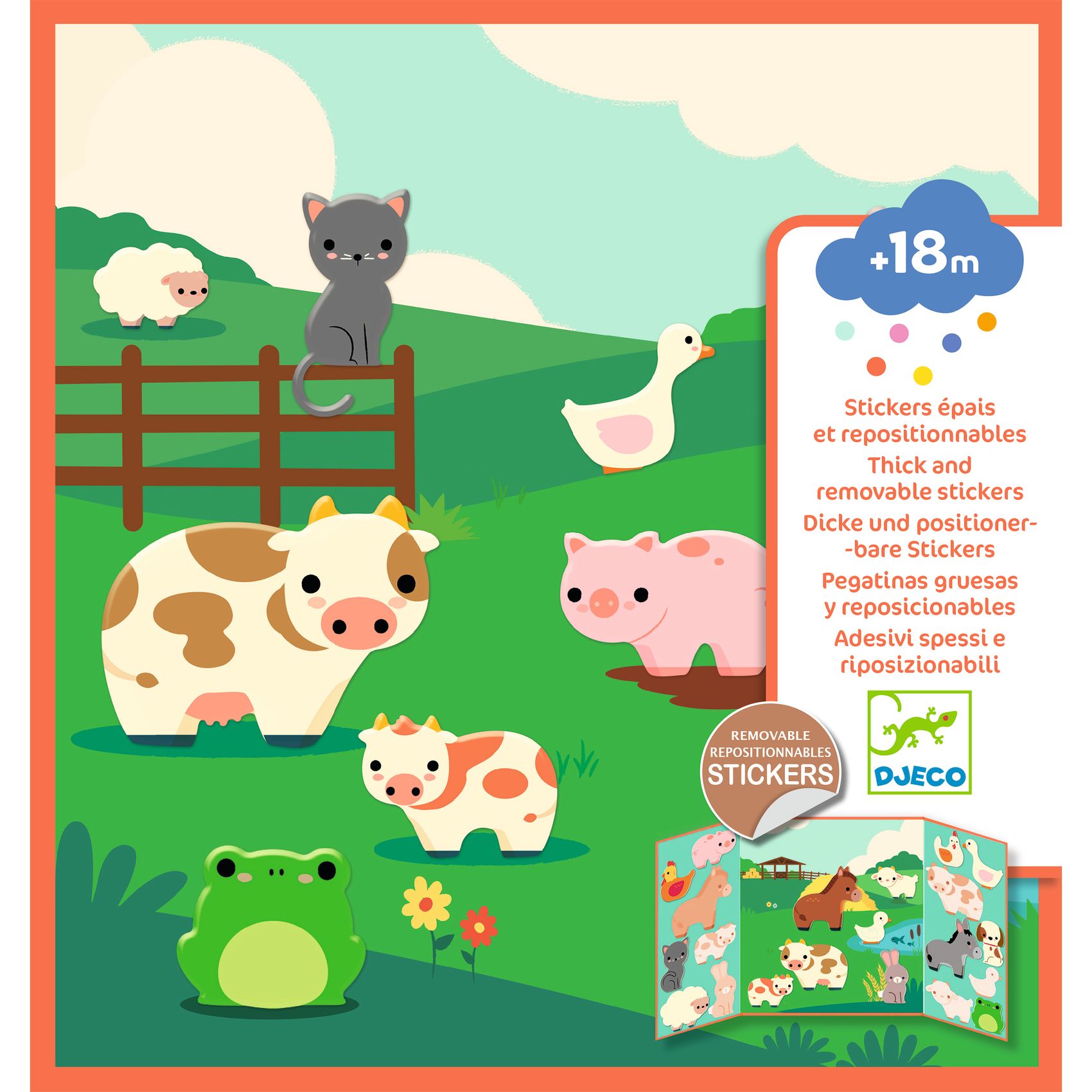 Thick and repositionable stickers - Farm animals