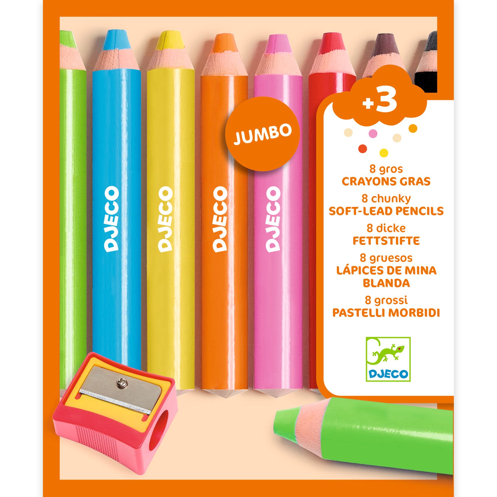 8 chunky WAX CRAYONS