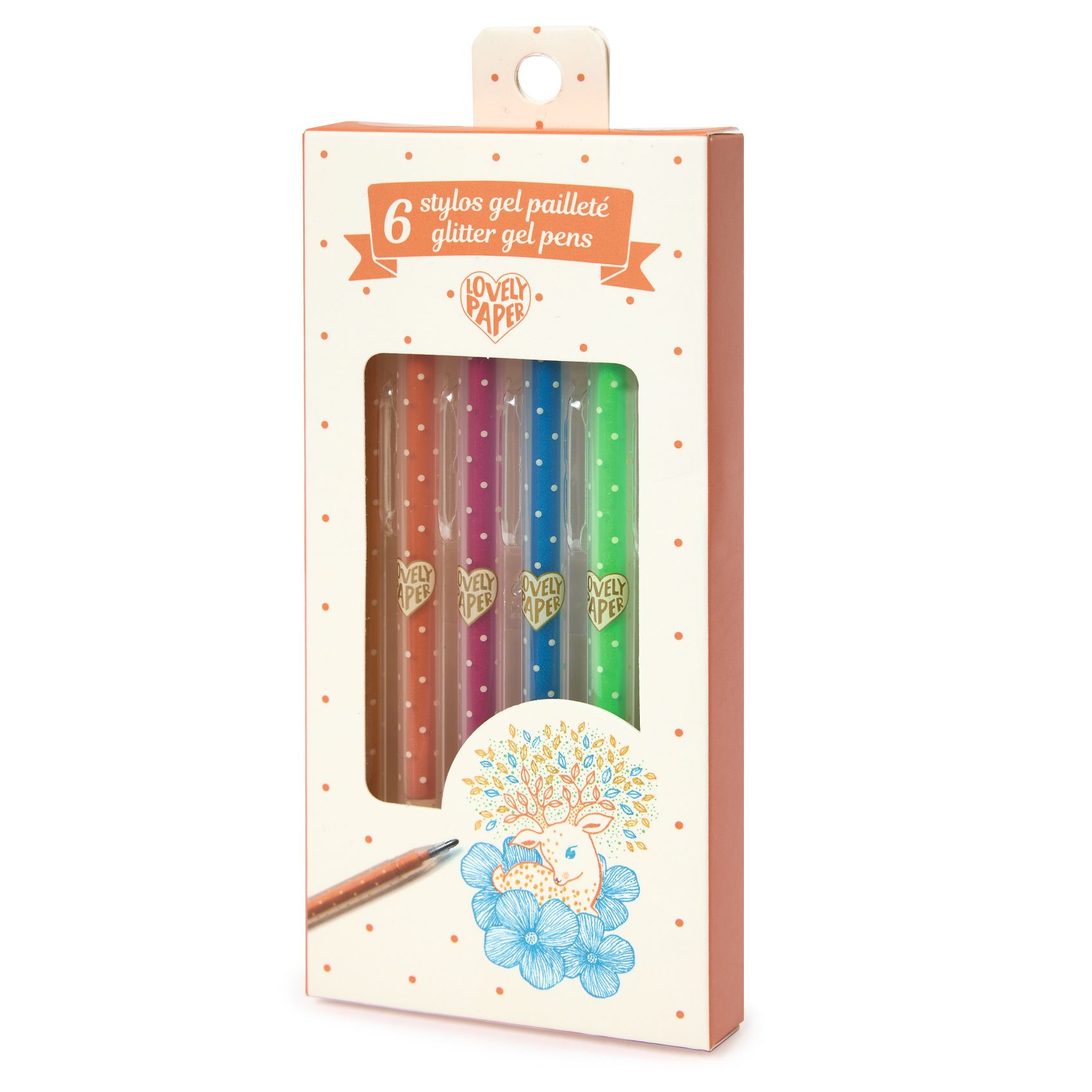 6 glitter gel pens