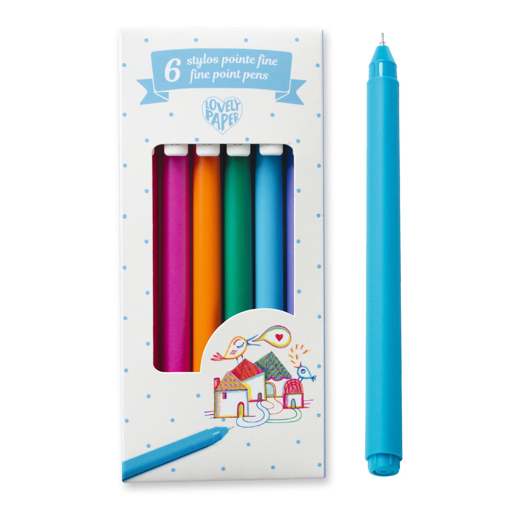 6 gel pens - fine point 0.7