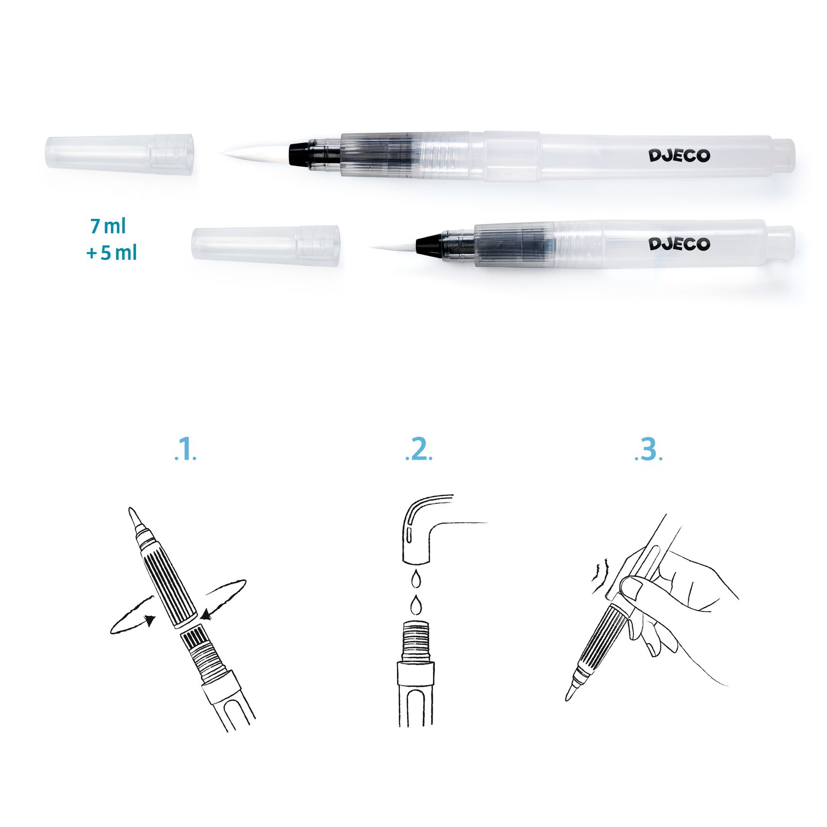 2 brushes with water tanks