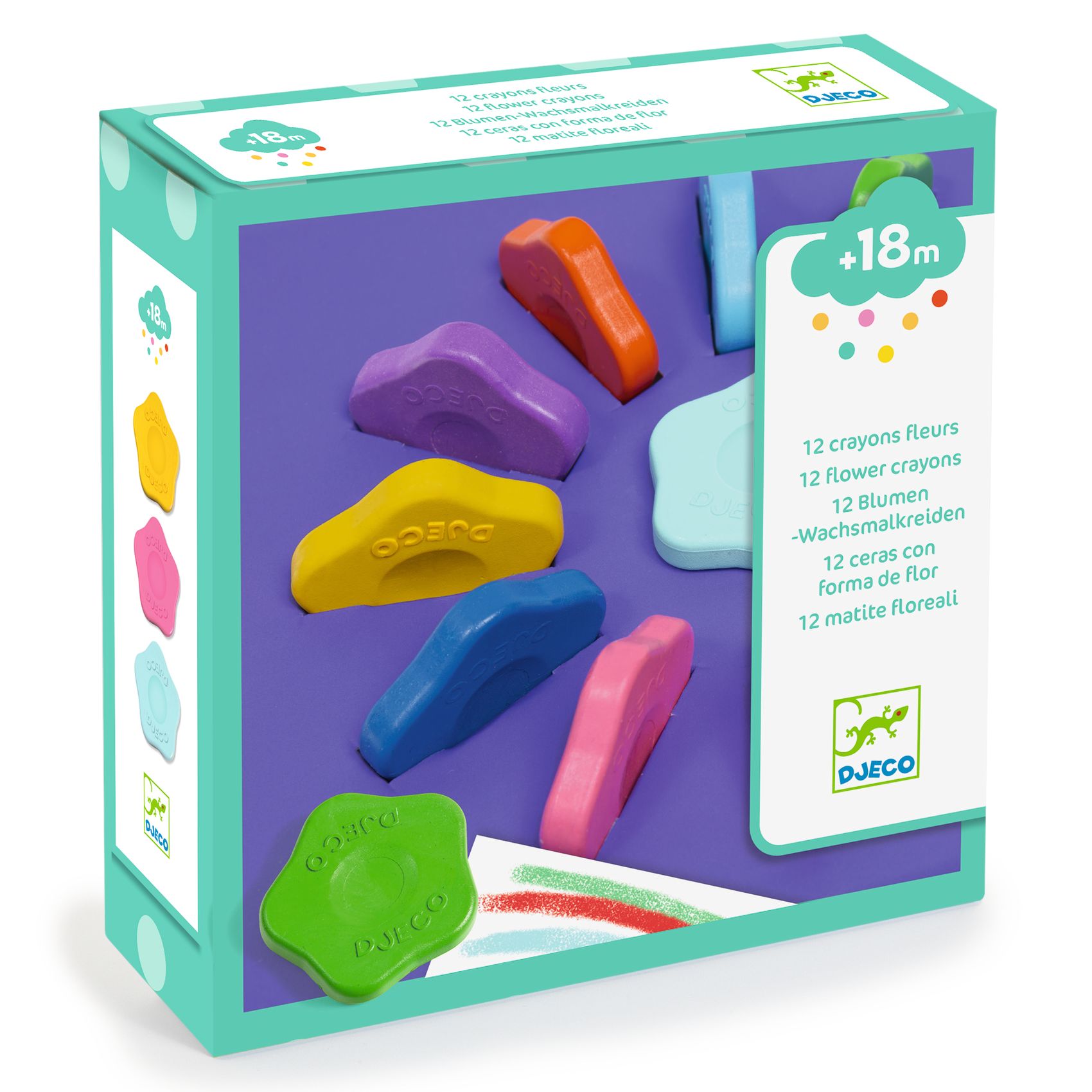 12 flower crayons for toddlers