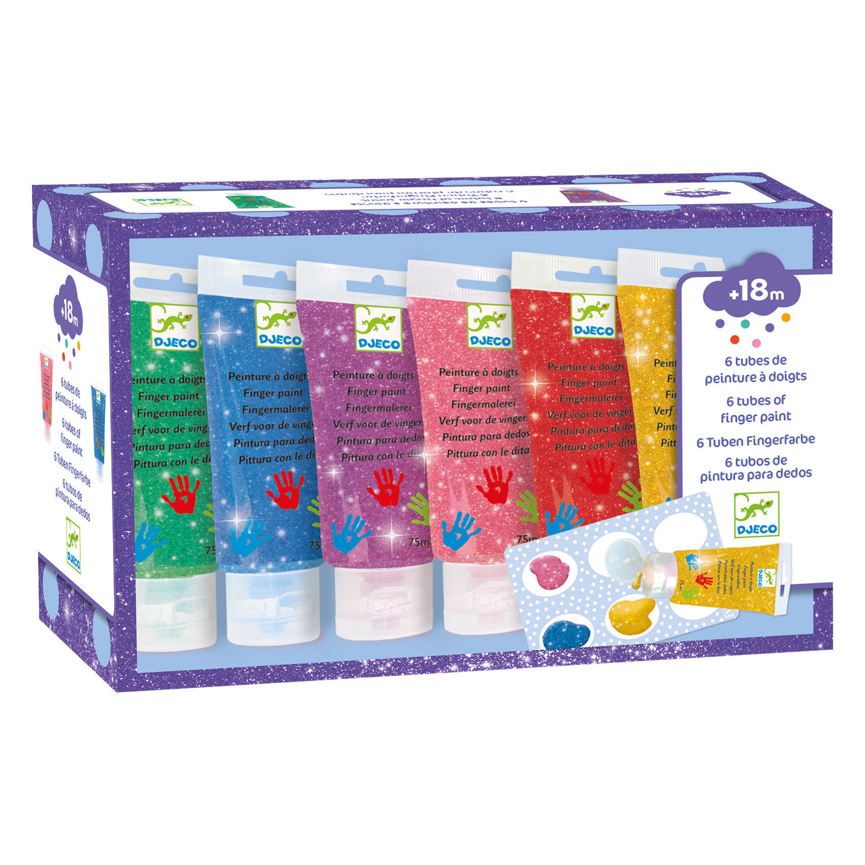 6 tubes of finger paint - Glitter