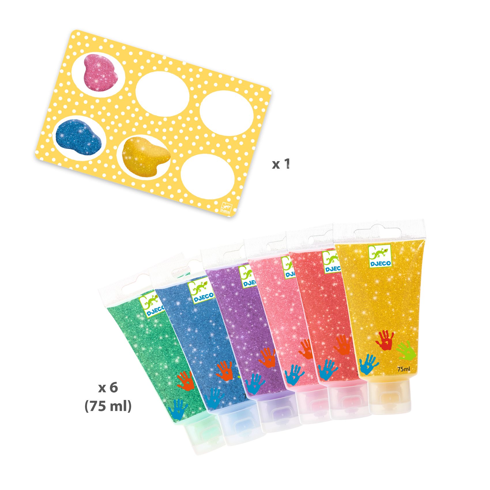 6 tubes of finger paint - Glitter