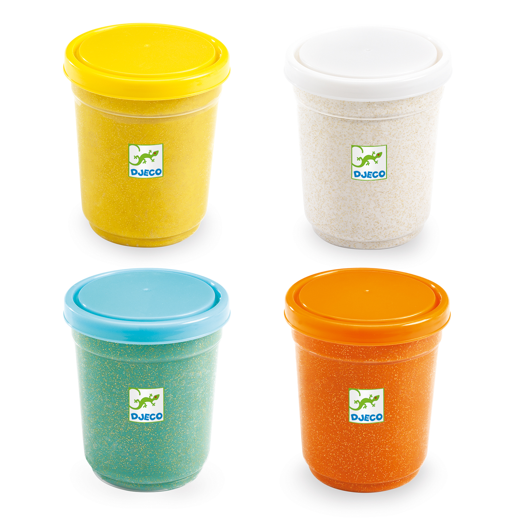 4 pots of glittery play dough