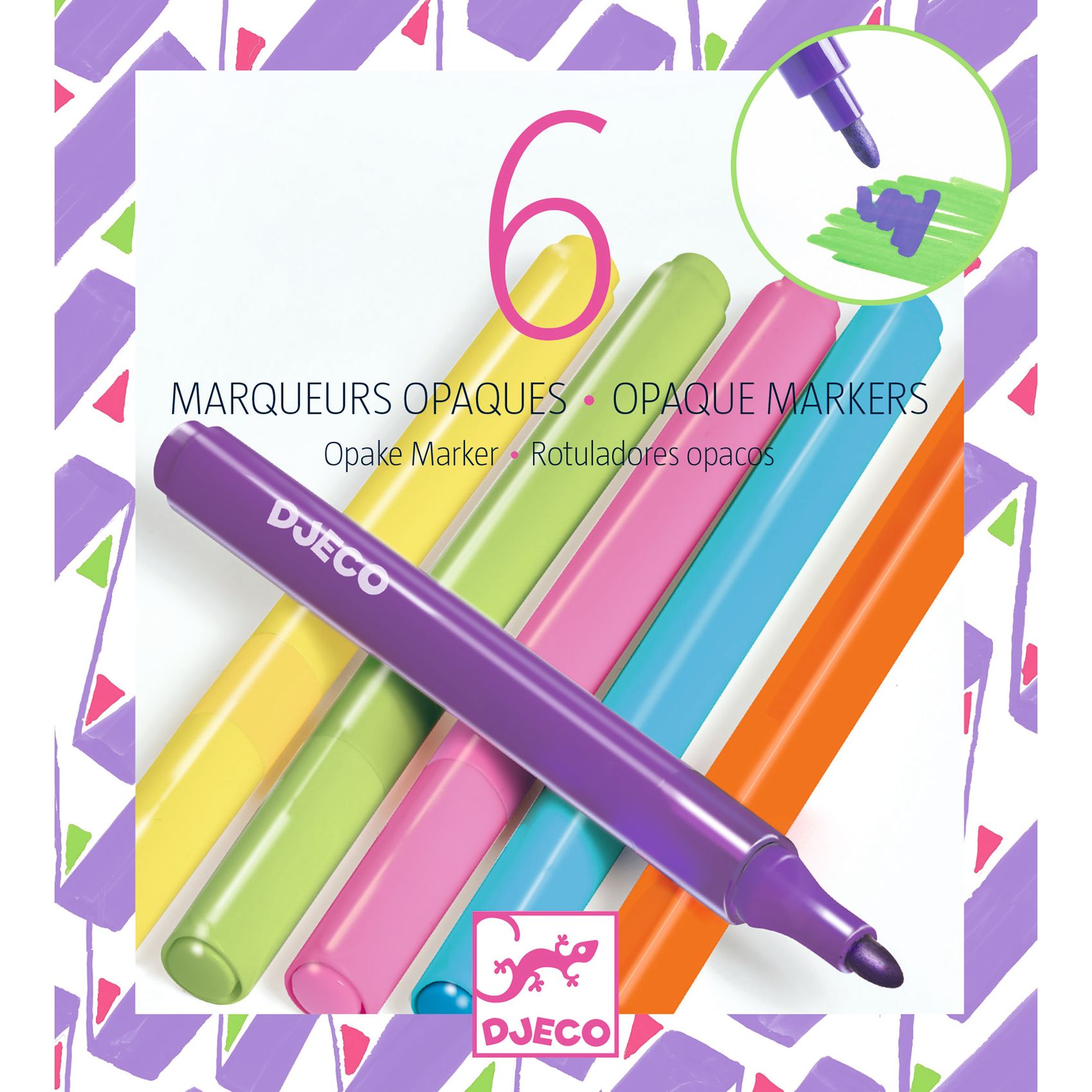 6 opaque markers - 80s