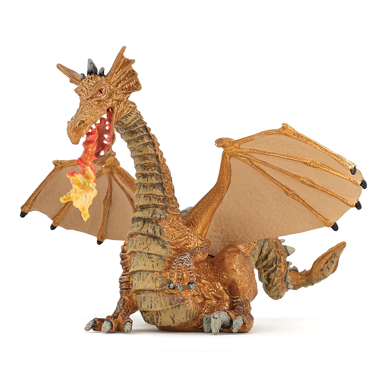 Gold dragon with flame