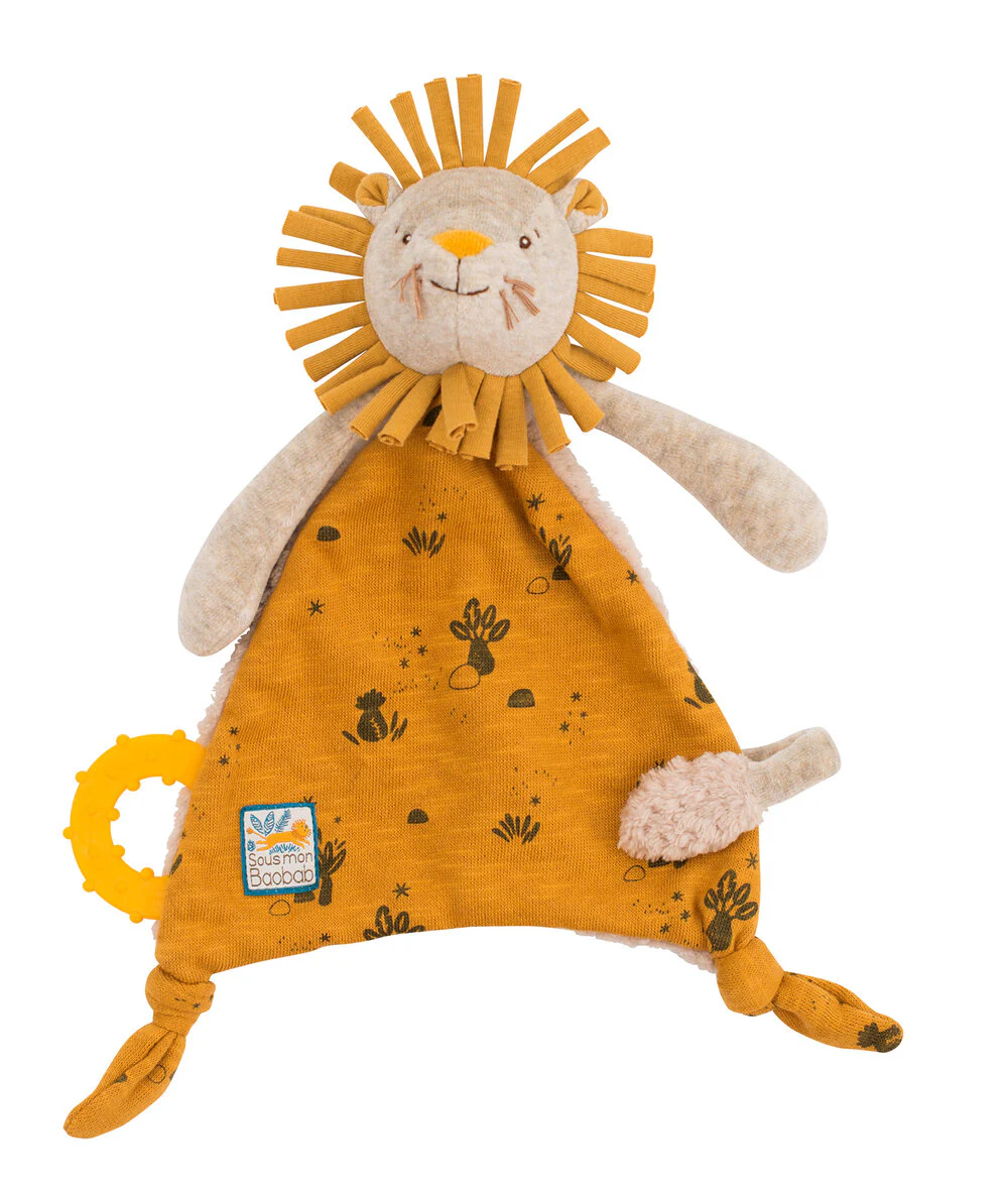 Lion comforter with pacifier holder Sous mon baobab