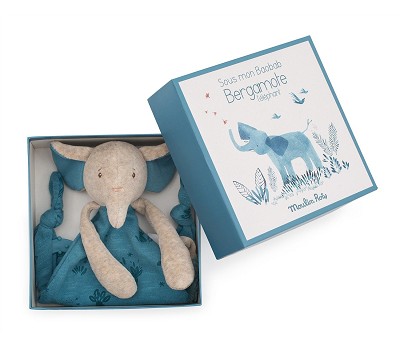Elephant comforter with pacifier holder Sous mon baobab