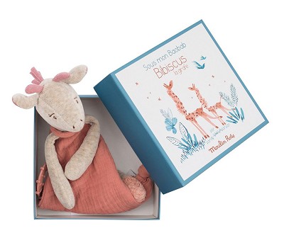 Giraffe comforter with pacifier holder Sous mon baobab