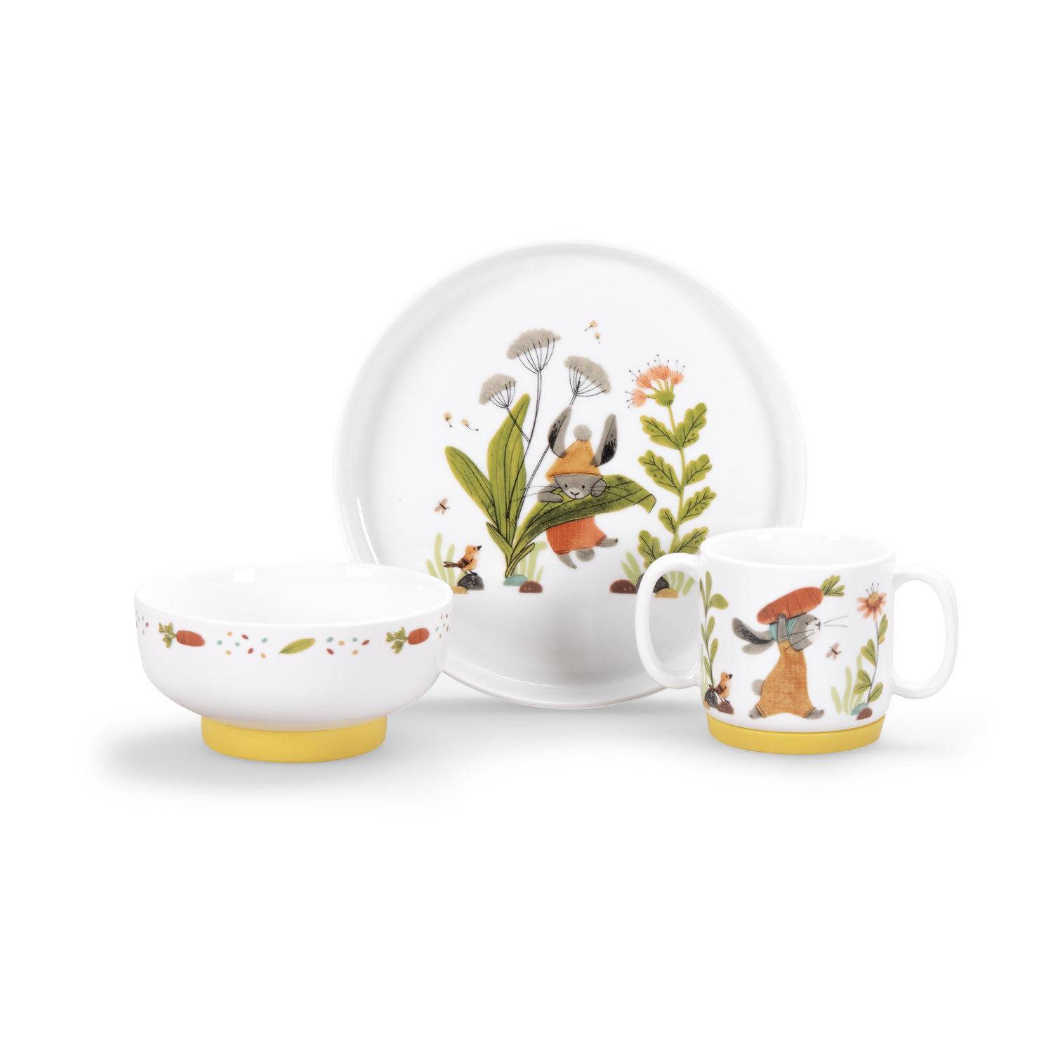 Porcelain dish set Trois Petits Lapins