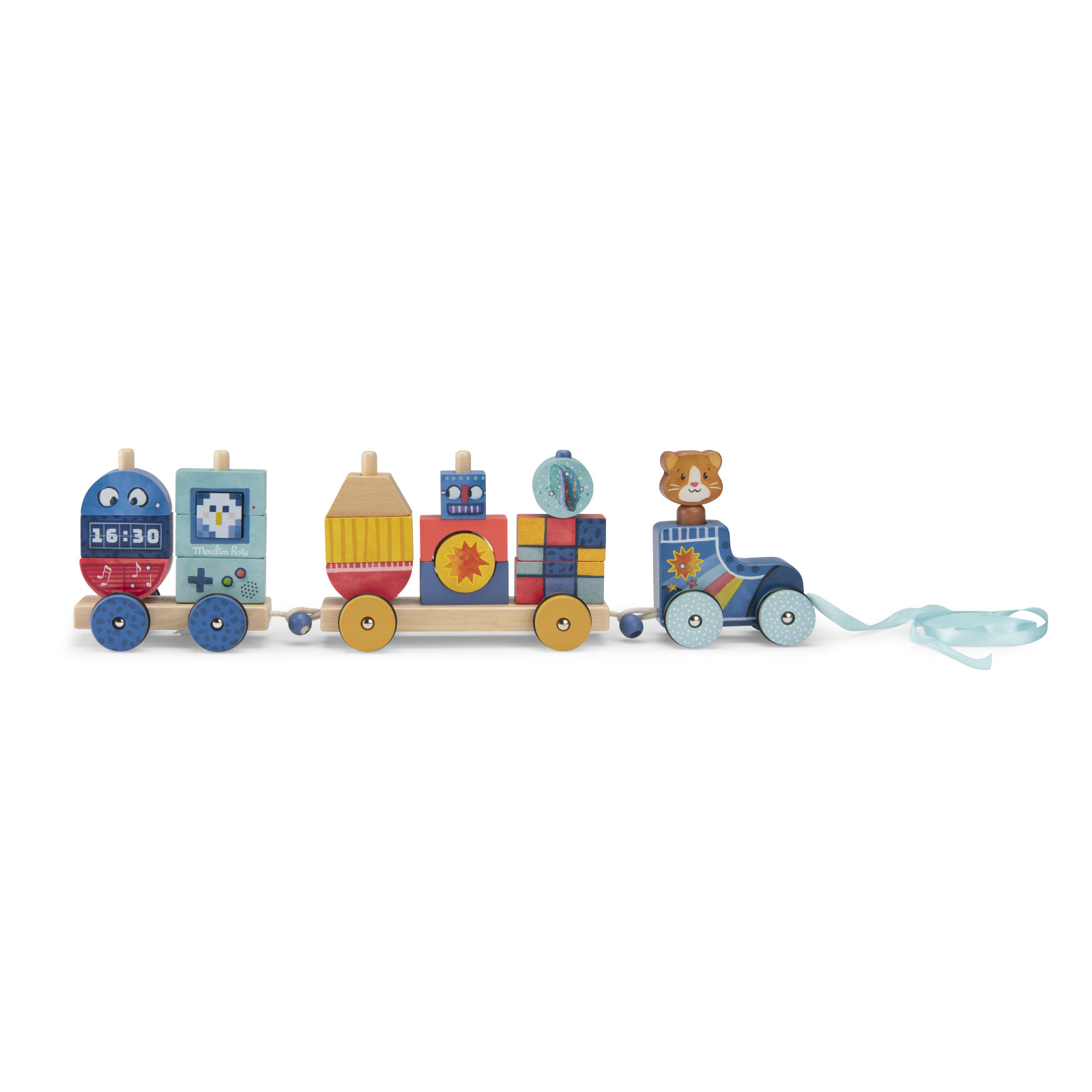 Pull-along roller train Puce & Pilou