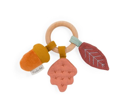 Wooden oak tree ring rattle Après la pluie