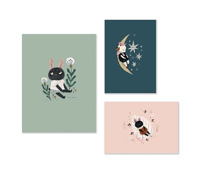 Set of 3 posters Après la Pluie