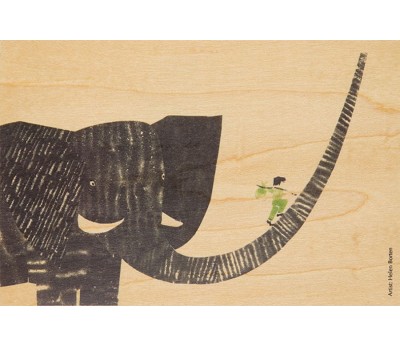 kort: kids boy on elephant