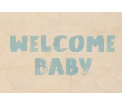 kort: painted words baby blue