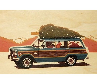 Kort: Voyage Xmas tree on a car