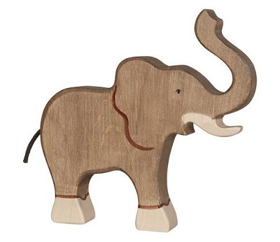 Elephant. trunk raised