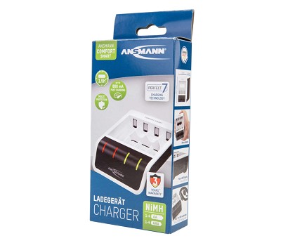 Lader m. 4-pk AA batteri oppladbart 2100 mah