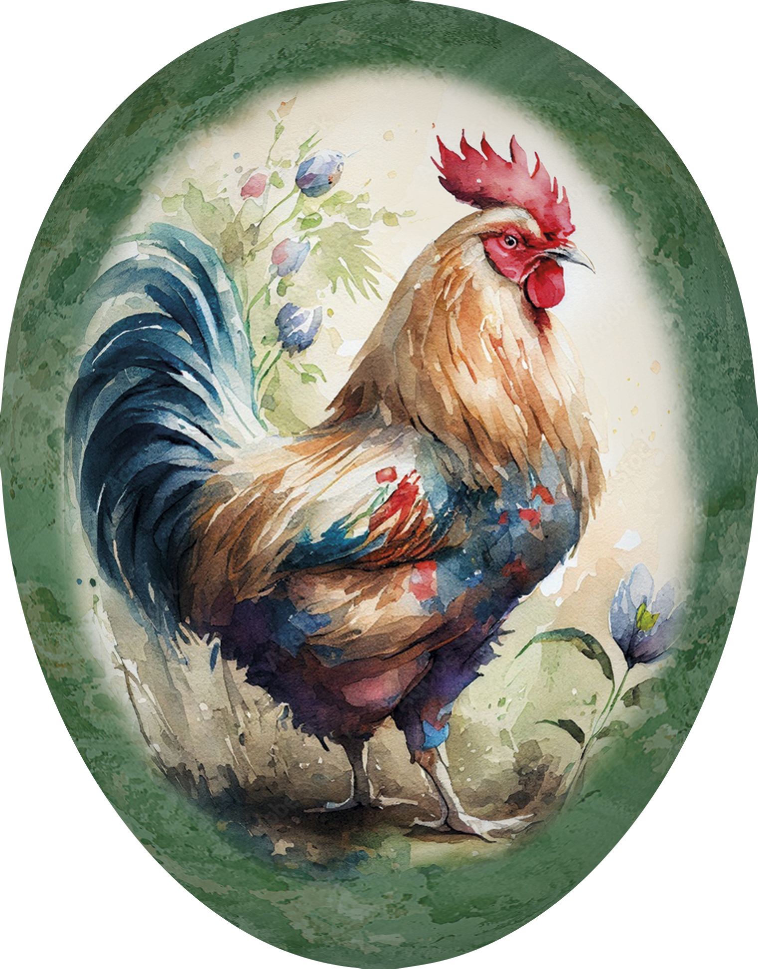 Påskeegg.  Rooster - 35 cm