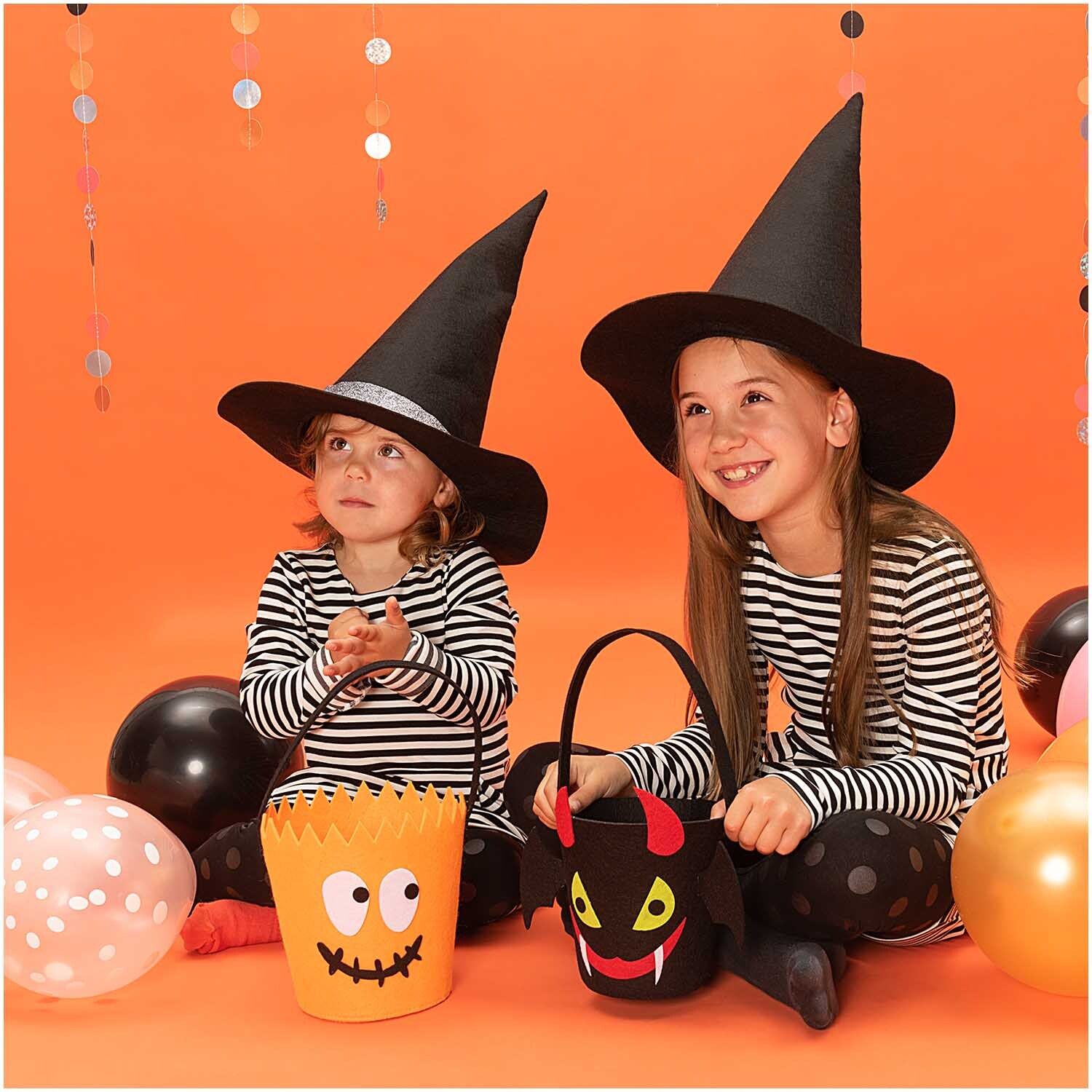 Halloween felt basket orange