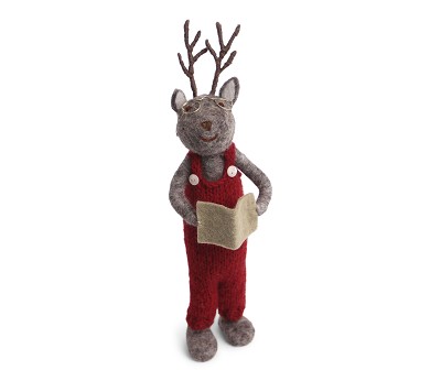 Big Grey Boy Deer with Book - AW24
