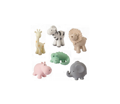 Naturgummi Zoo Dyr Display