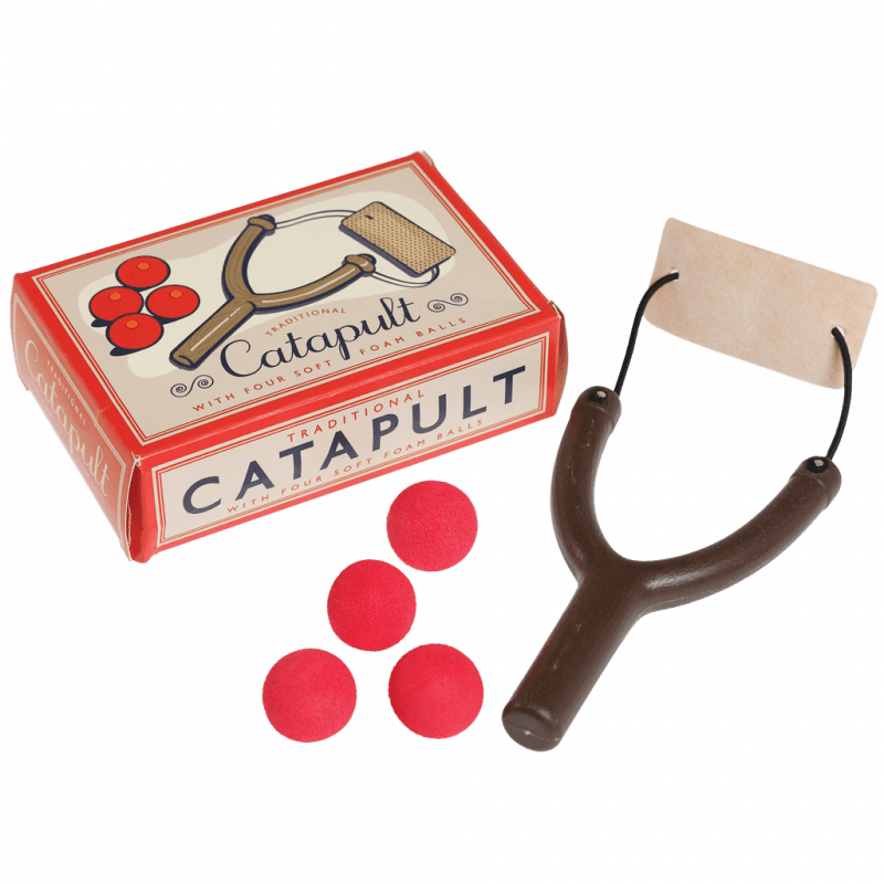 Catapult toy with 4 foam balls