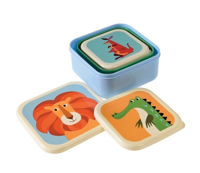 SET OF 3 COLOURFUL CREATURES SNACK BOXES