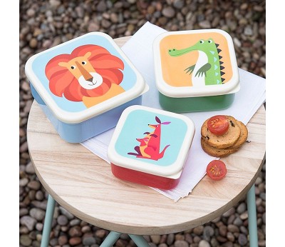 SET OF 3 COLOURFUL CREATURES SNACK BOXES
