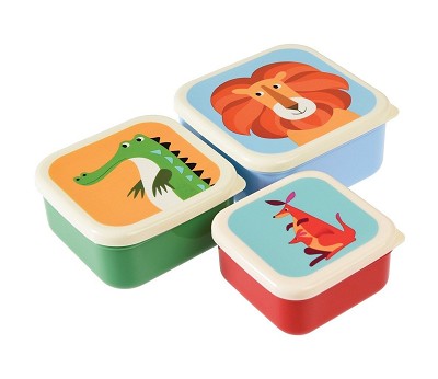 SET OF 3 COLOURFUL CREATURES SNACK BOXES