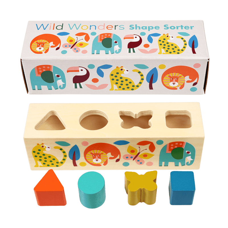 Wooden shape sorter - Wild Wonders