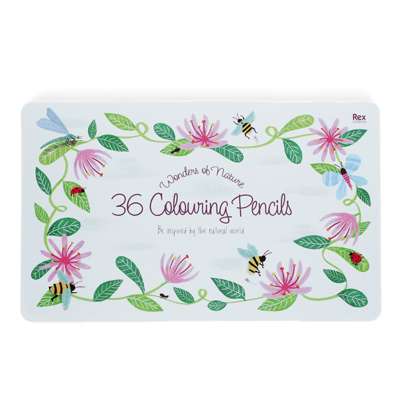 36 colouring pencils in a tin - Wonders of Nature