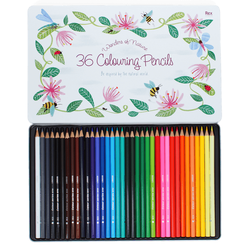 36 colouring pencils in a tin - Wonders of Nature