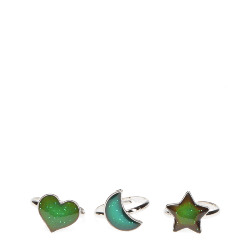 Mood rings (set of 3) - Heart, star & moon
