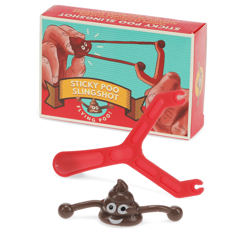 Sticky poo slingshot