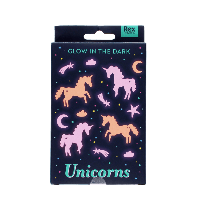 Glow in the dark stick-on shapes Unicorns