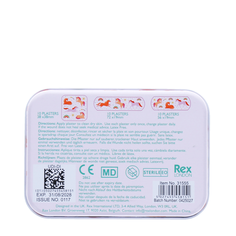 Children's plasters in a tin (30 pcs) - Unicorn