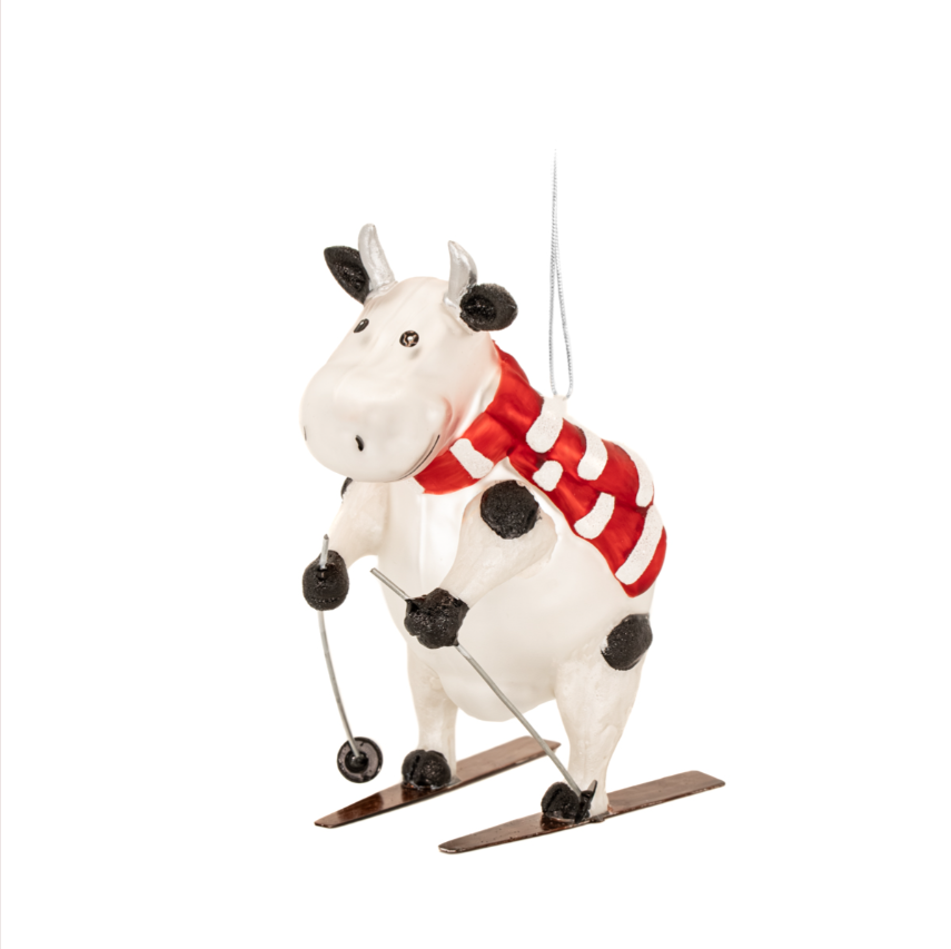 Skiing Cow Shaped Bauble - 26
