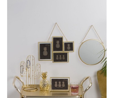 Touch of gold round mirror