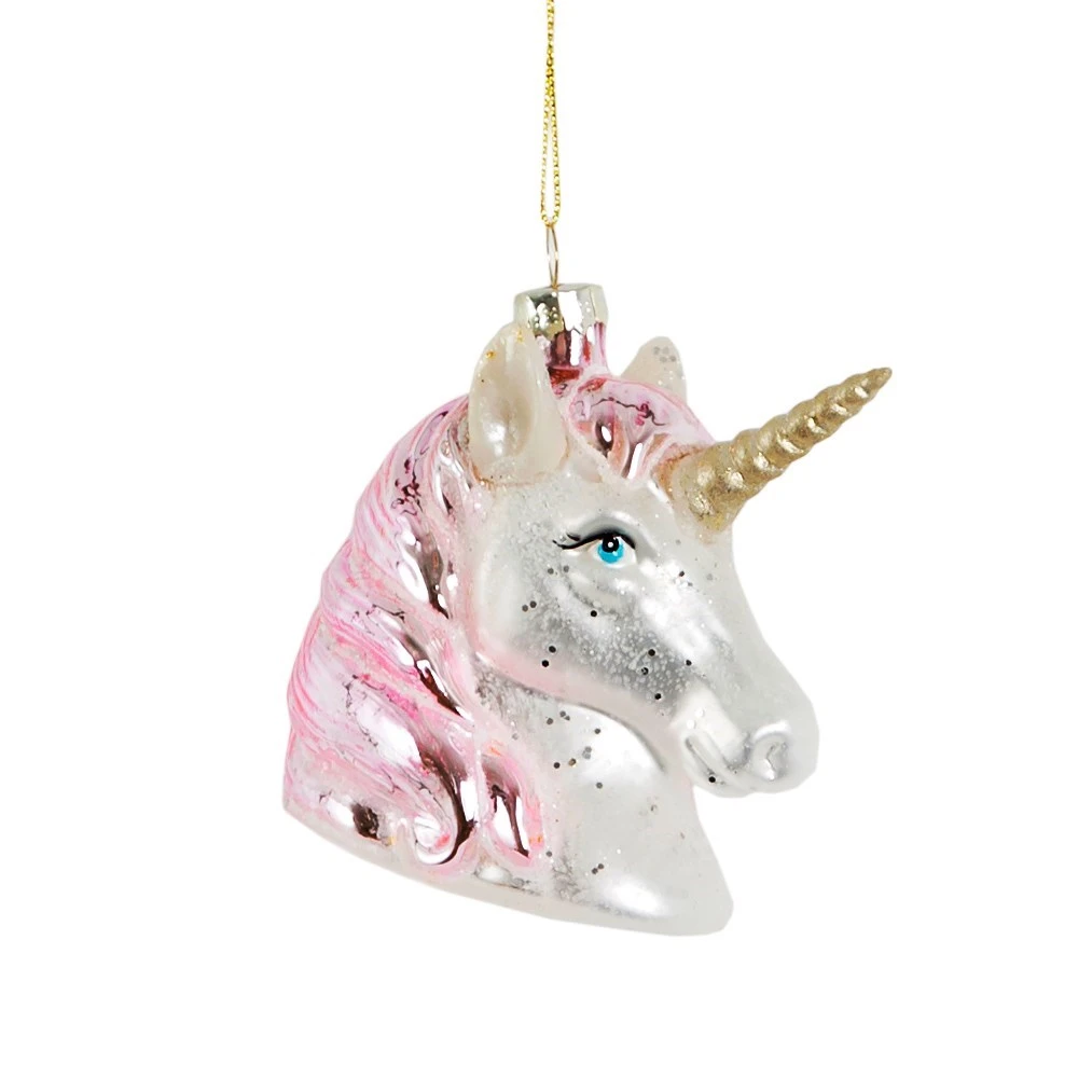 Pink Shimmer Unicorn Head Shaped Bauble - 26