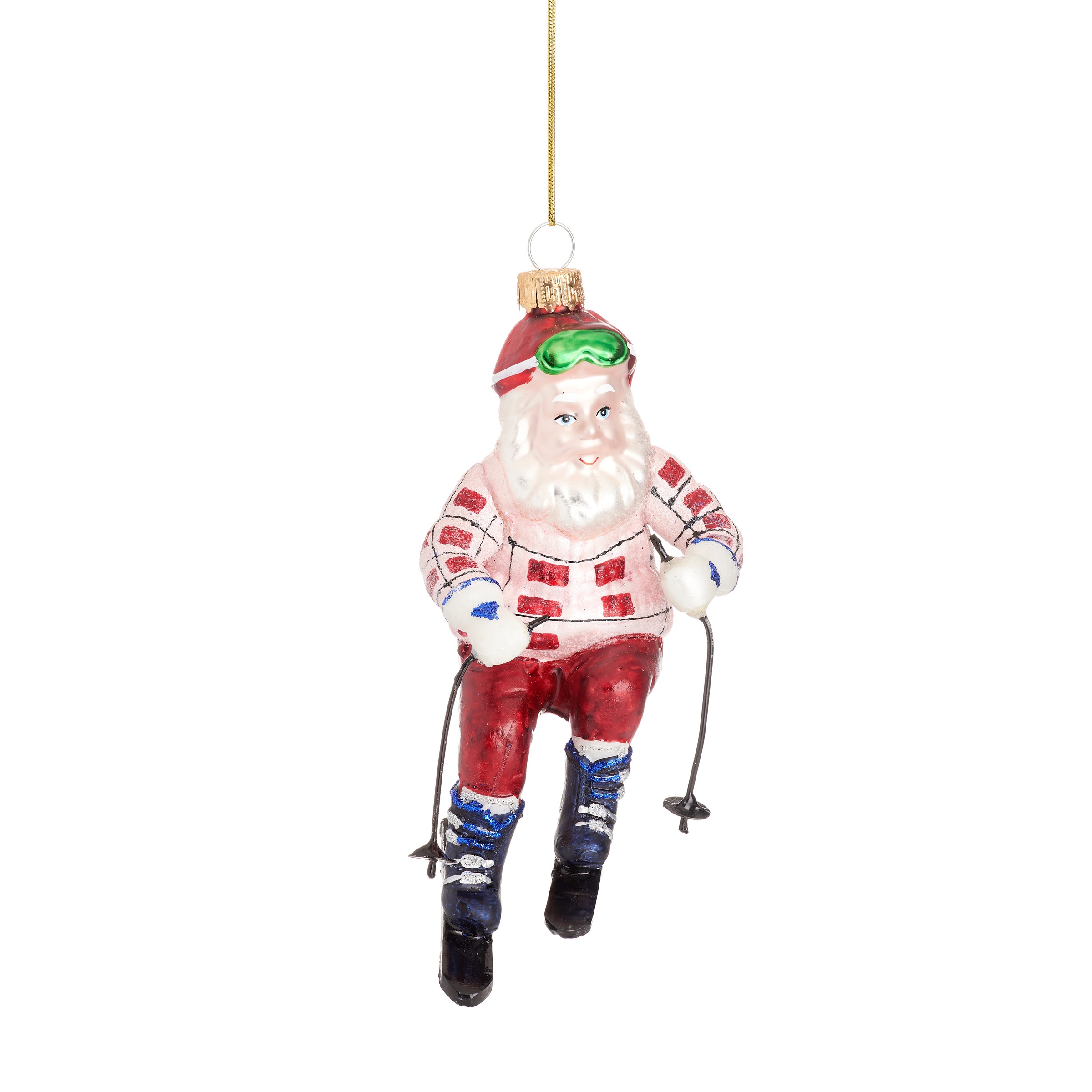 Skiing Santa Shaped Bauble - 24