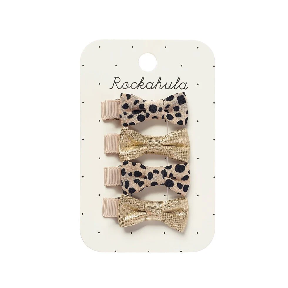 Leopard Shimmer Mini Bow Clip Set AW25