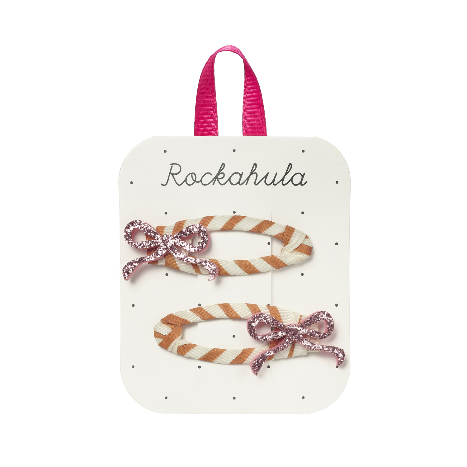 Stripy Glitter Bow Clips- SS26